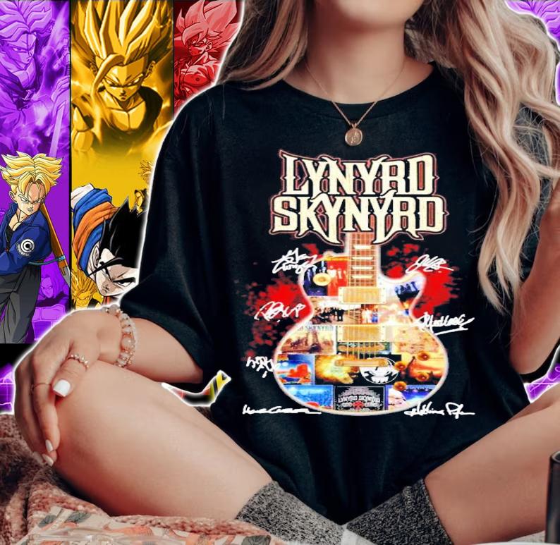 Lynyrd Skynyrd signatures guitar shirt woman shirt