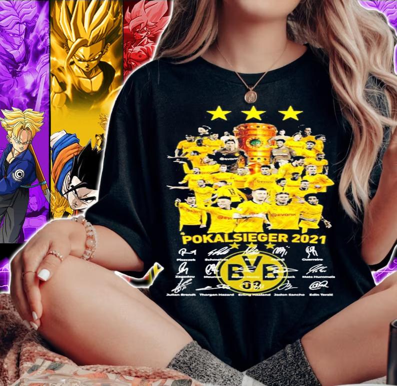 Pokalsieger 2021 all team signatures shirt woman shirt