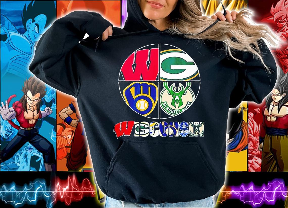 WISCONSIN Wisconsin Badgers Green Bay Packers Milwaukee Brewers Milwaukee Bucks Logo Shirt hoodie