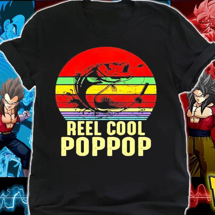 Fish reel cool poppop vintage shirt