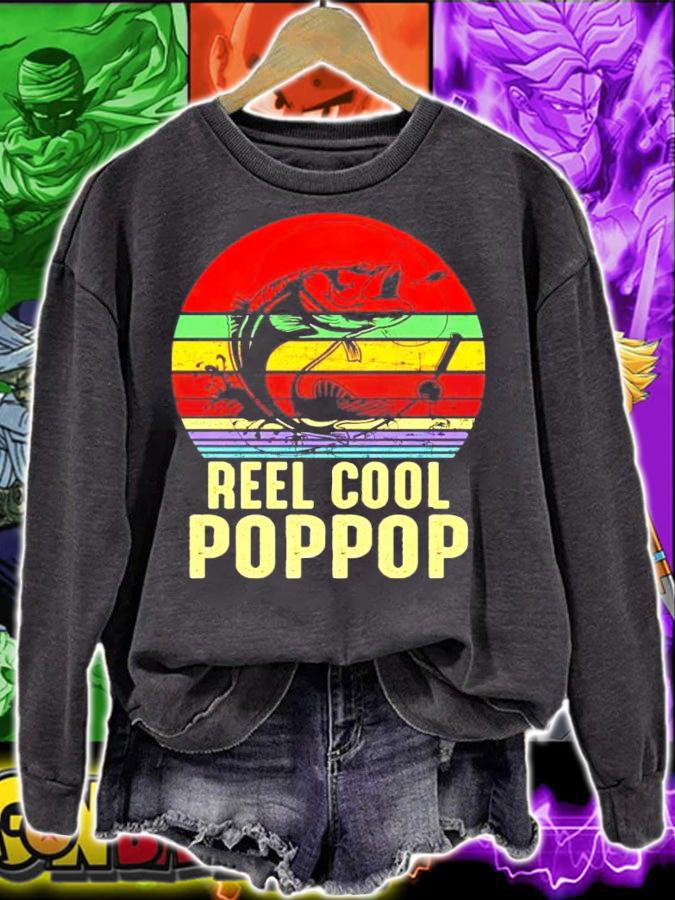 Fish reel cool poppop vintage shirt