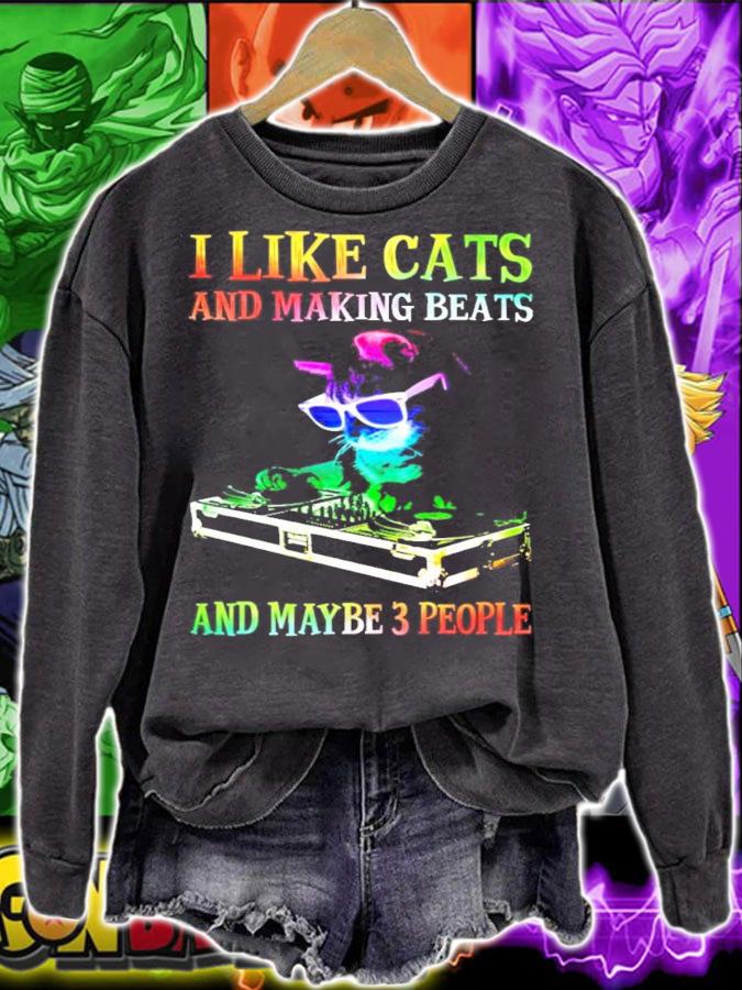 I like cats and making beats and maybe 3 people shirt