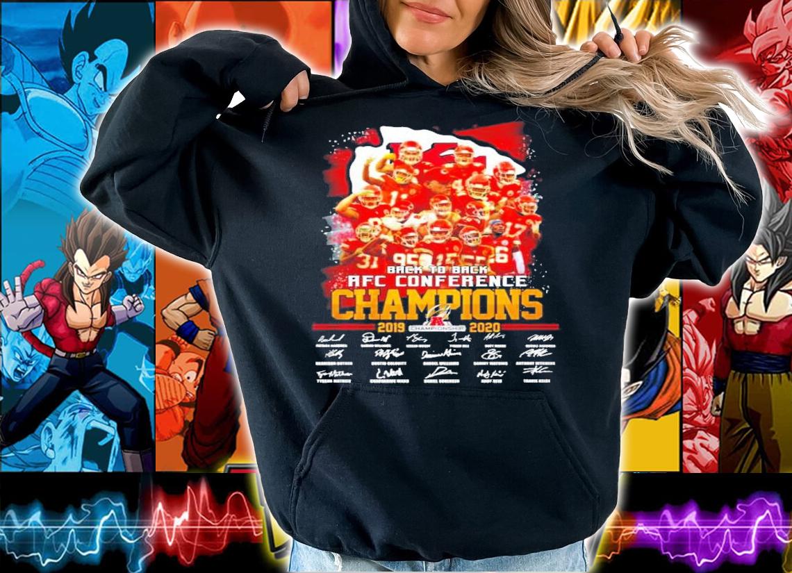 Kansas City Chiefs back to back AFC Conference Champions 2019 2020 signatures shirt hoodie