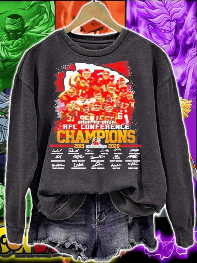 Kansas City Chiefs back to back AFC Conference Champions 2019 2020 signatures shirt sweatshirt