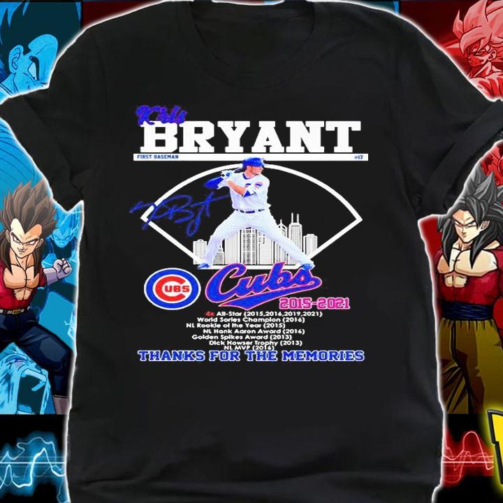 Kris Bryant first baseman Cubs 2015-2021 thank for the memories T-shirt