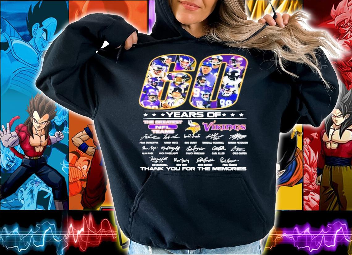 Men's 60 years of The Greatest NFL teams Vinkings thank you for the memories shirt hoodie