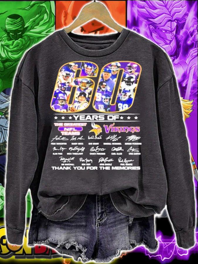 Men's 60 years of The Greatest NFL teams Vinkings thank you for the memories shirt sweatshirt