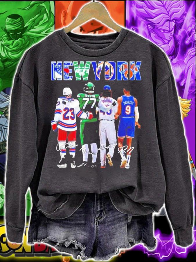 Men's New York sports teams Becton LeGroom Barrett signatures t-shirt sweatshirt