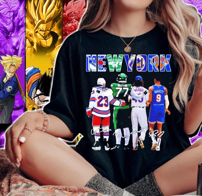 Men's New York sports teams Becton LeGroom Barrett signatures t-shirt woman shirt