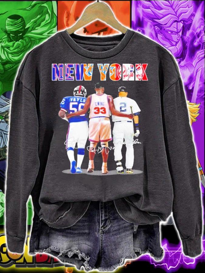 New York Lawrence Taylor Patrick Ewing And Derek Jeter Signatures Shirt sweatshirt