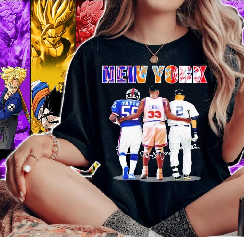 New York Lawrence Taylor Patrick Ewing And Derek Jeter Signatures Shirt woman shirt