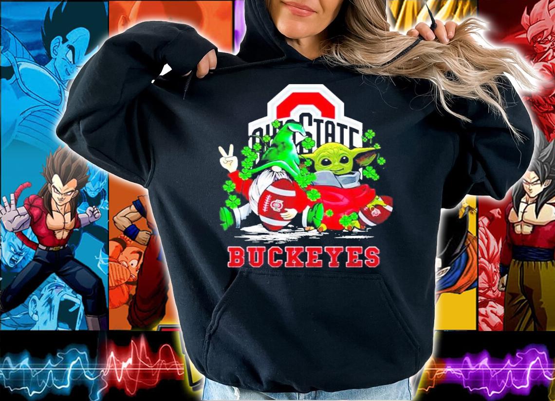 St.Patrick's day Gnome and Baby Yoda Ohio State Buckeyes shirt hoodie