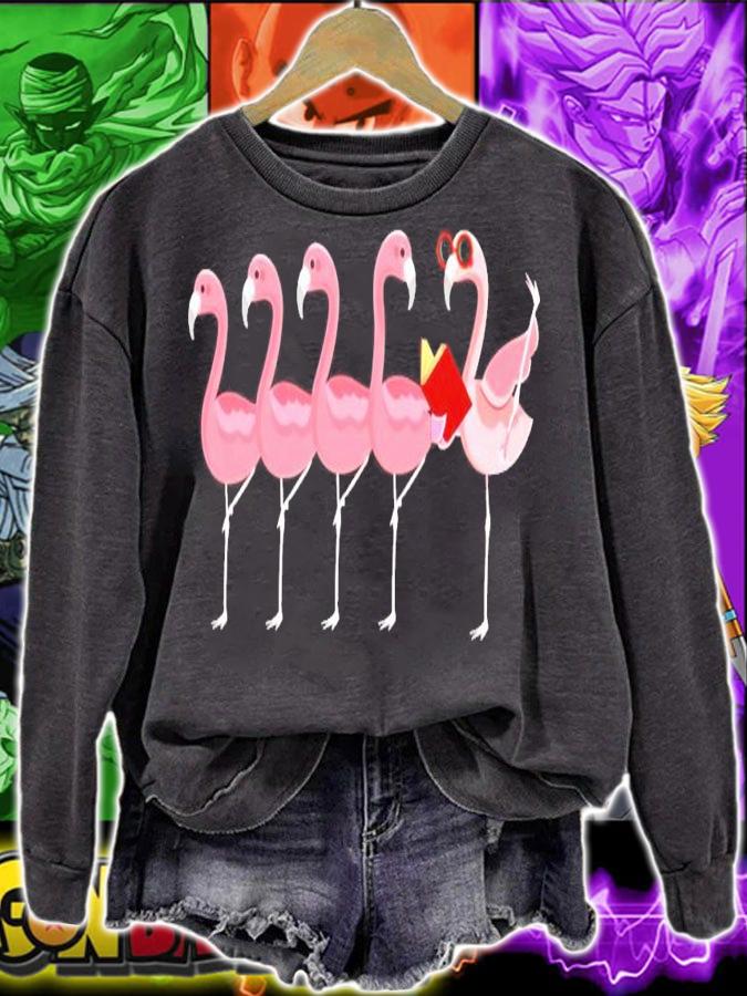 Flamingo reading book dancing shirt sweatshirt
