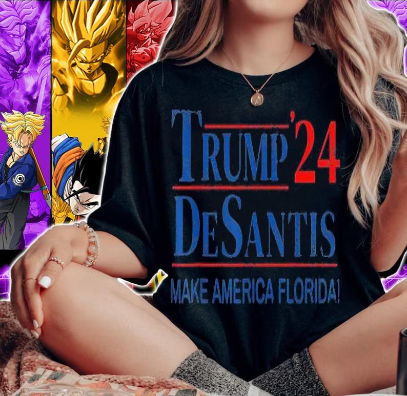 Trump '24 Desantis Make America Florida T-Shirt woman shirt