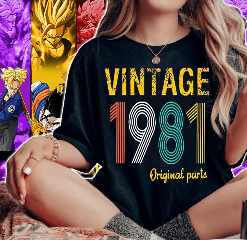 40th birthday gift vintage 1981 original parts shirt woman shirt