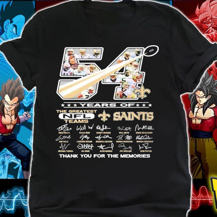 54 years of the greatest NFL teams New Orleans Saints thank you for the memories shirt shirt