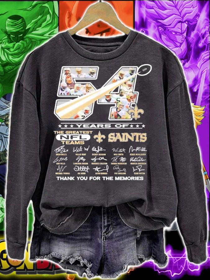 54 years of the greatest NFL teams New Orleans Saints thank you for the memories shirt sweatshirt