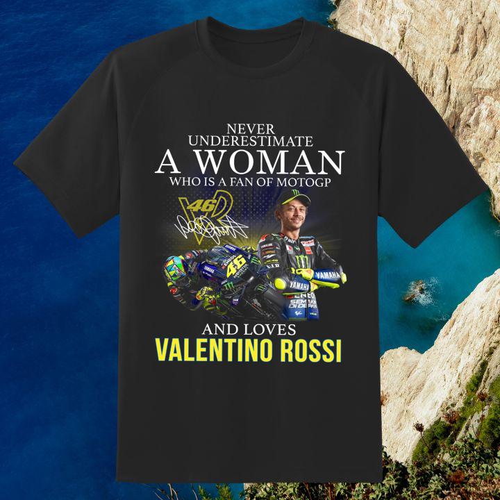 Official A Woman Who Is A Fan Of Motogp Valentino Rossi Autograph T-Shirt