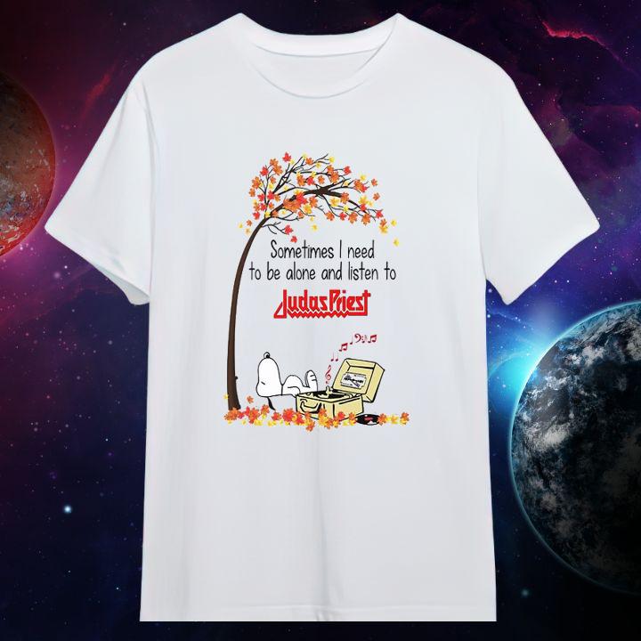 Personalized Sometimes I Need To Be Alone And Listen To Judas Priest Snoopy Sleeping T-Shirt