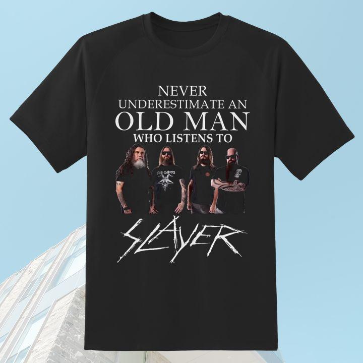 Premium Never Underestimate An Old Man Who Listens To Slayer Band T-Shirt