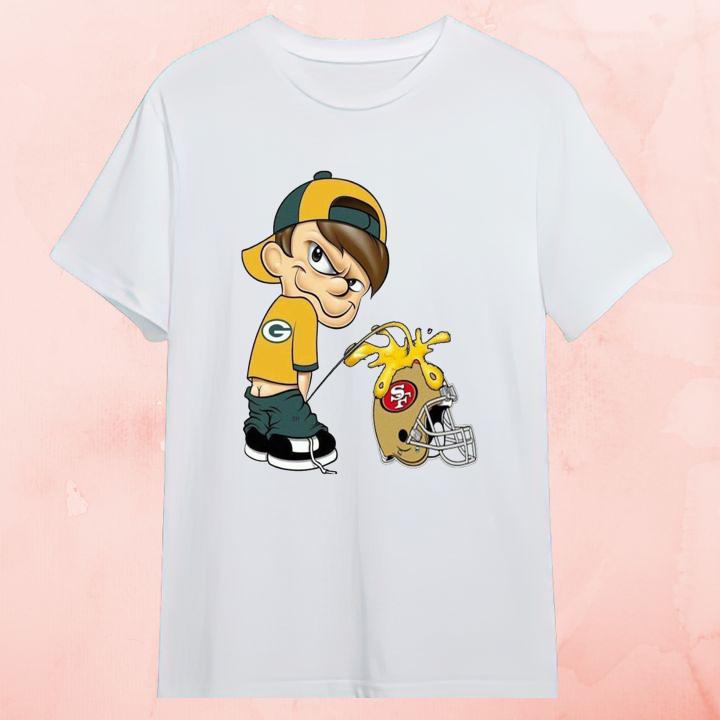 Premium Green Bay Packers Calvin Peeing San Francisco 49Ers Super Bowl 2025 T-Shirt
