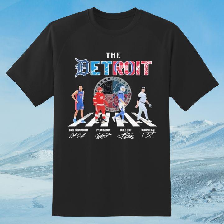 The Detroit Sports Teams Abbey Road Detroit Tigers Lions Pistons Red Wings T-Shirt
