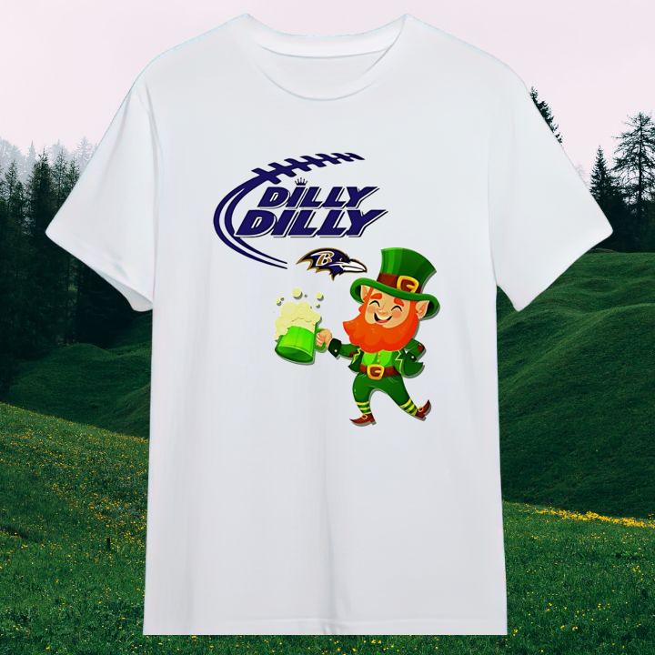 St. Patricks Day Baltimore Ravens Leprechaun Irish Dilly Dilly T-Shirt