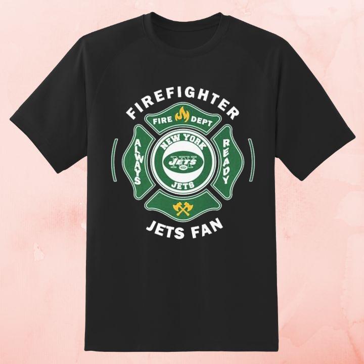 Fire Dept New York Jets Logo Football Firefighter T-Shirt