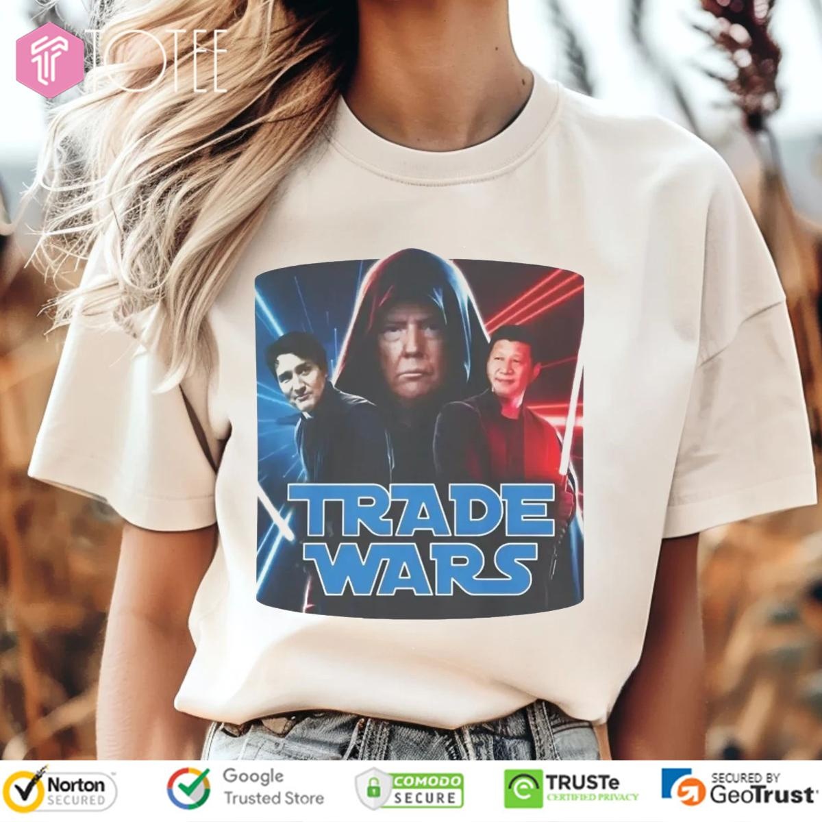 Trade Wars Justin Trudeau Xi Jinping Donald Trump Tariff Parody Star Wars t-shirt