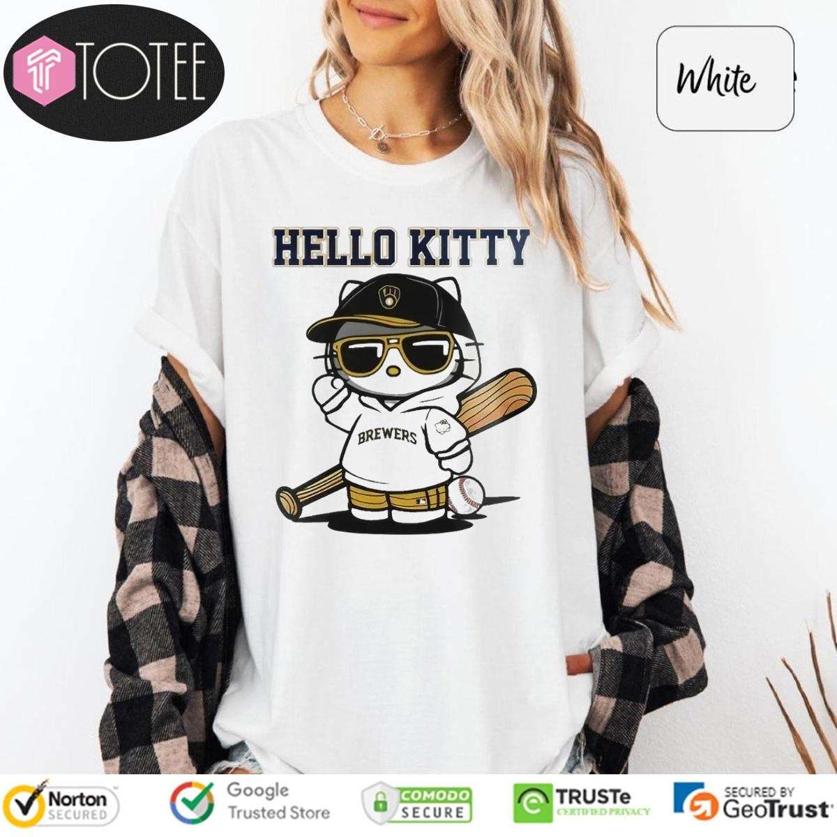 Hello Kitty Milwaukee Brewers Baseball T-shirt
