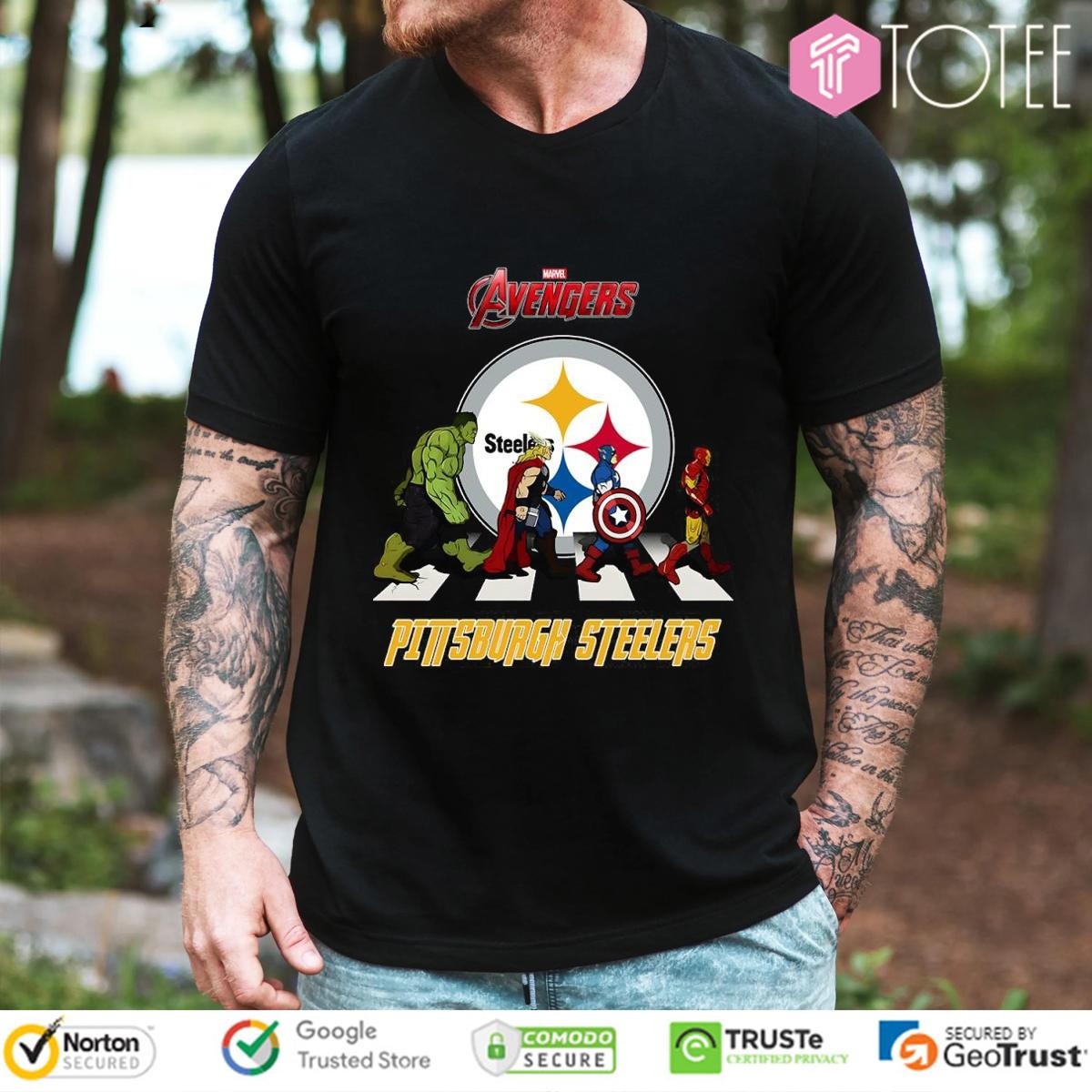Pittsburgh Steelers Marvel Avengers Abbey Road T-shirt