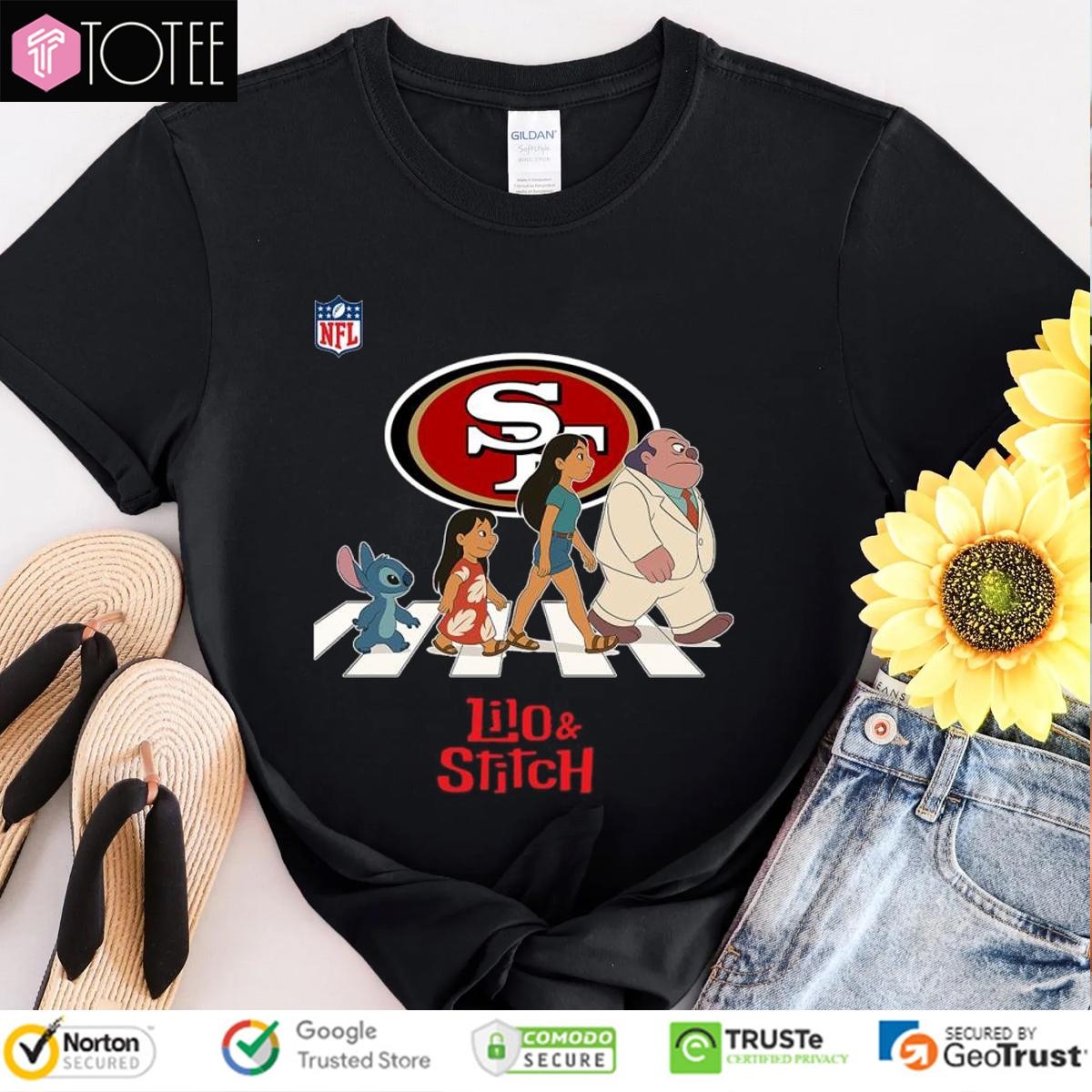 San Francisco 49Ers Lilo And Stitch Abbey Road T-shirt
