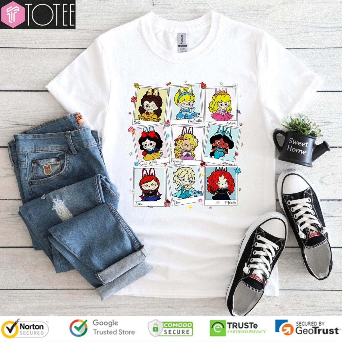 Labubu Parody Disney Princess Chibi T-shirt