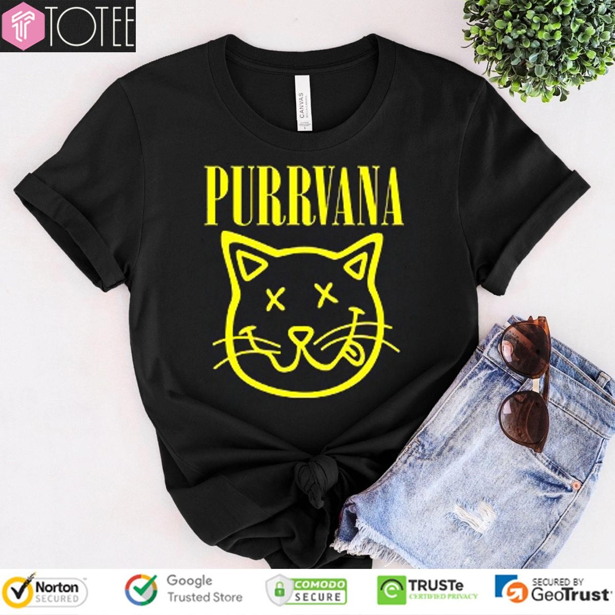 Purrvana Parody Cat Purr Nirvana T-shirt