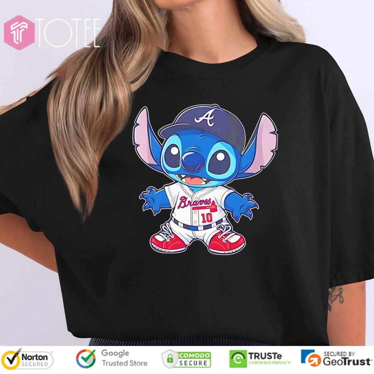 Disney Stitch Atlanta Braves Baseball T-shirt