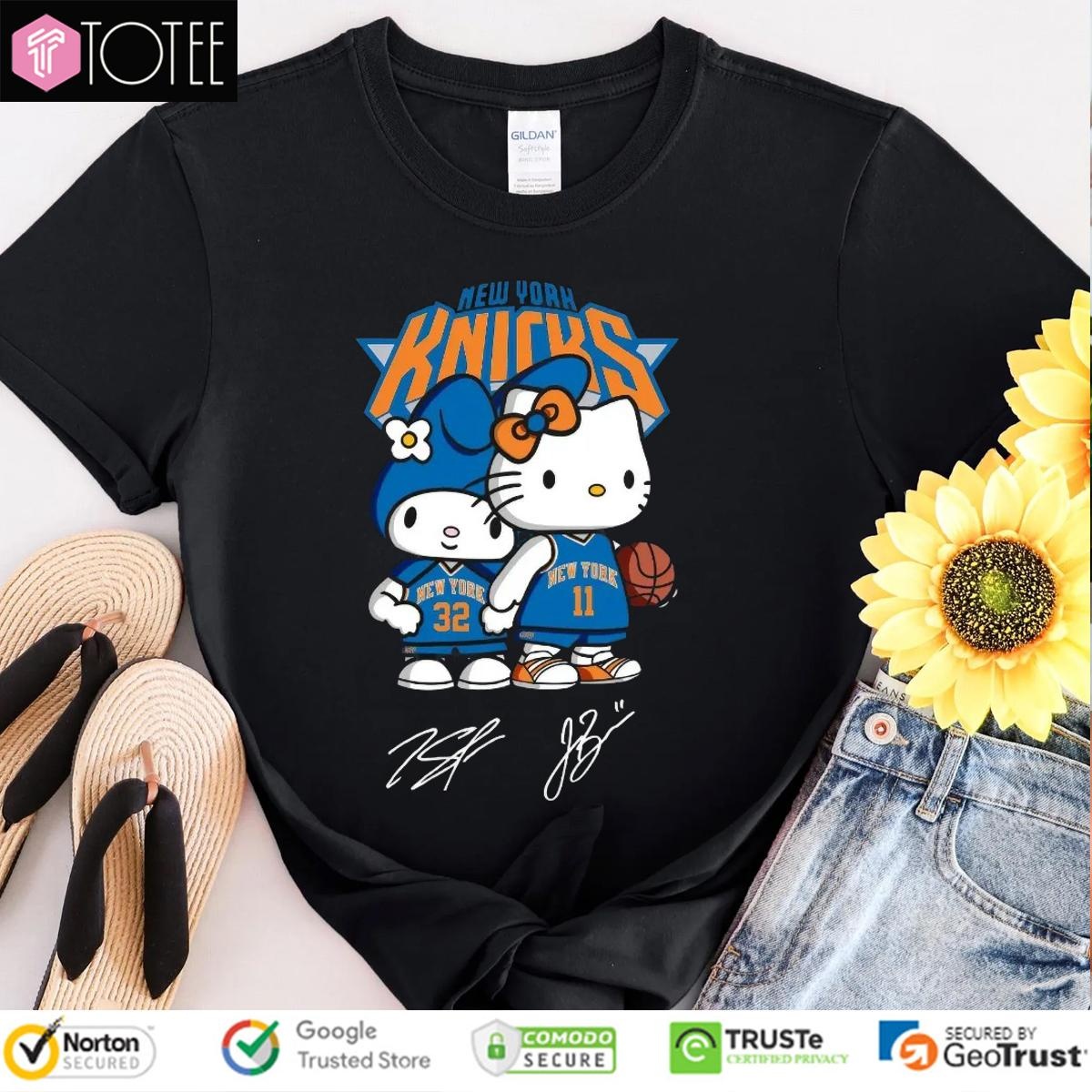 Hello Kitty New York Knicks Karl-Anthony Towns Jalen Brunson Signatures T-shirt