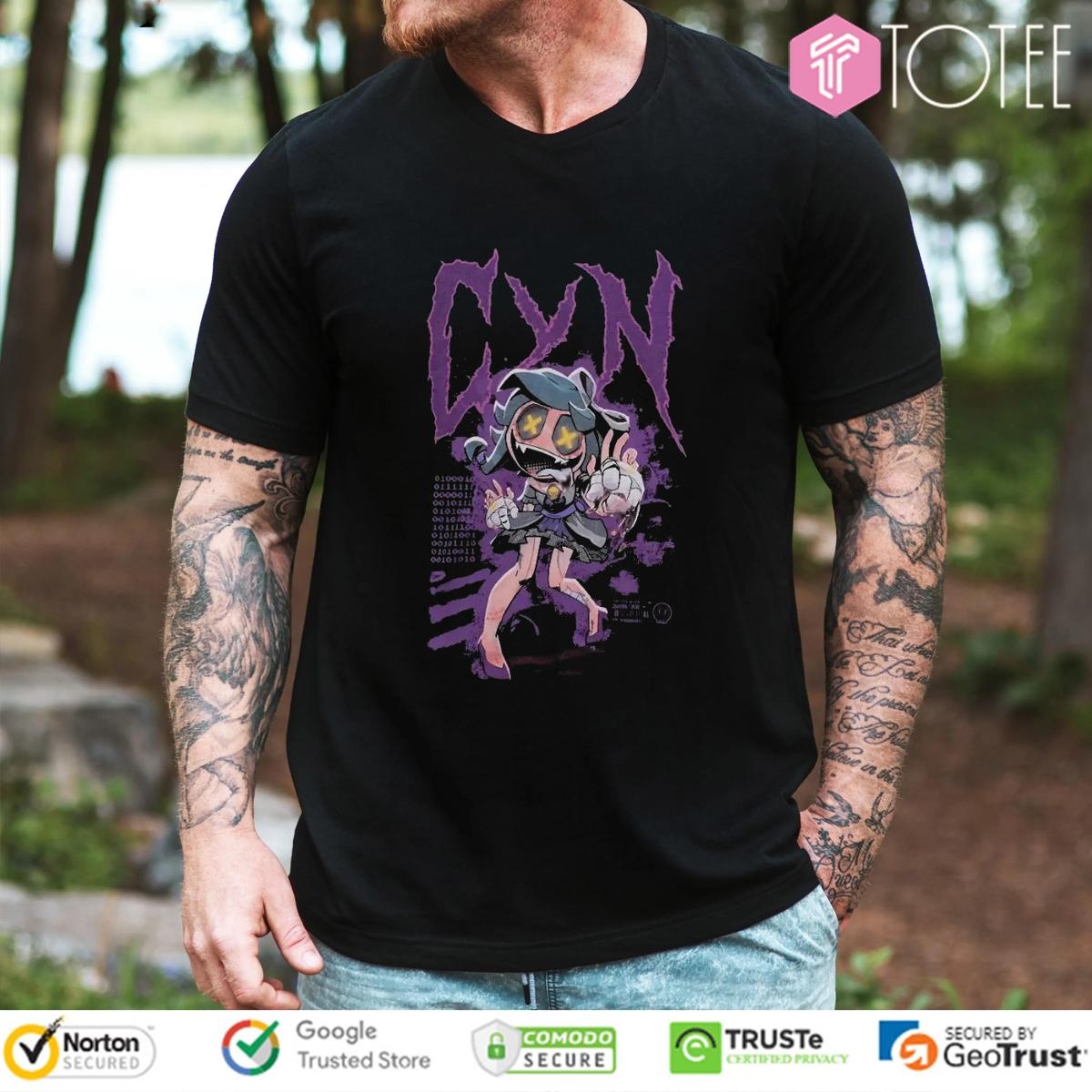 Murder Drones Cyn Pixelated Graphics T-shirt