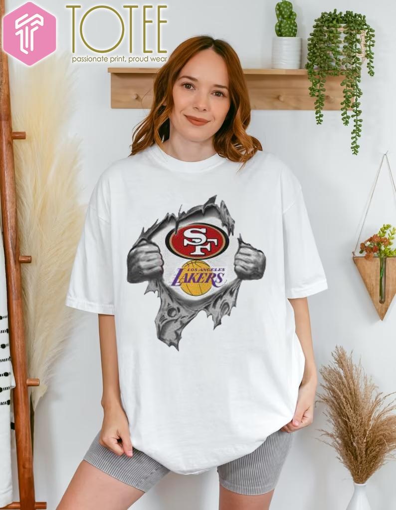 Inside Me San Francisco 49Ers Los Angeles Lakers T-shirt