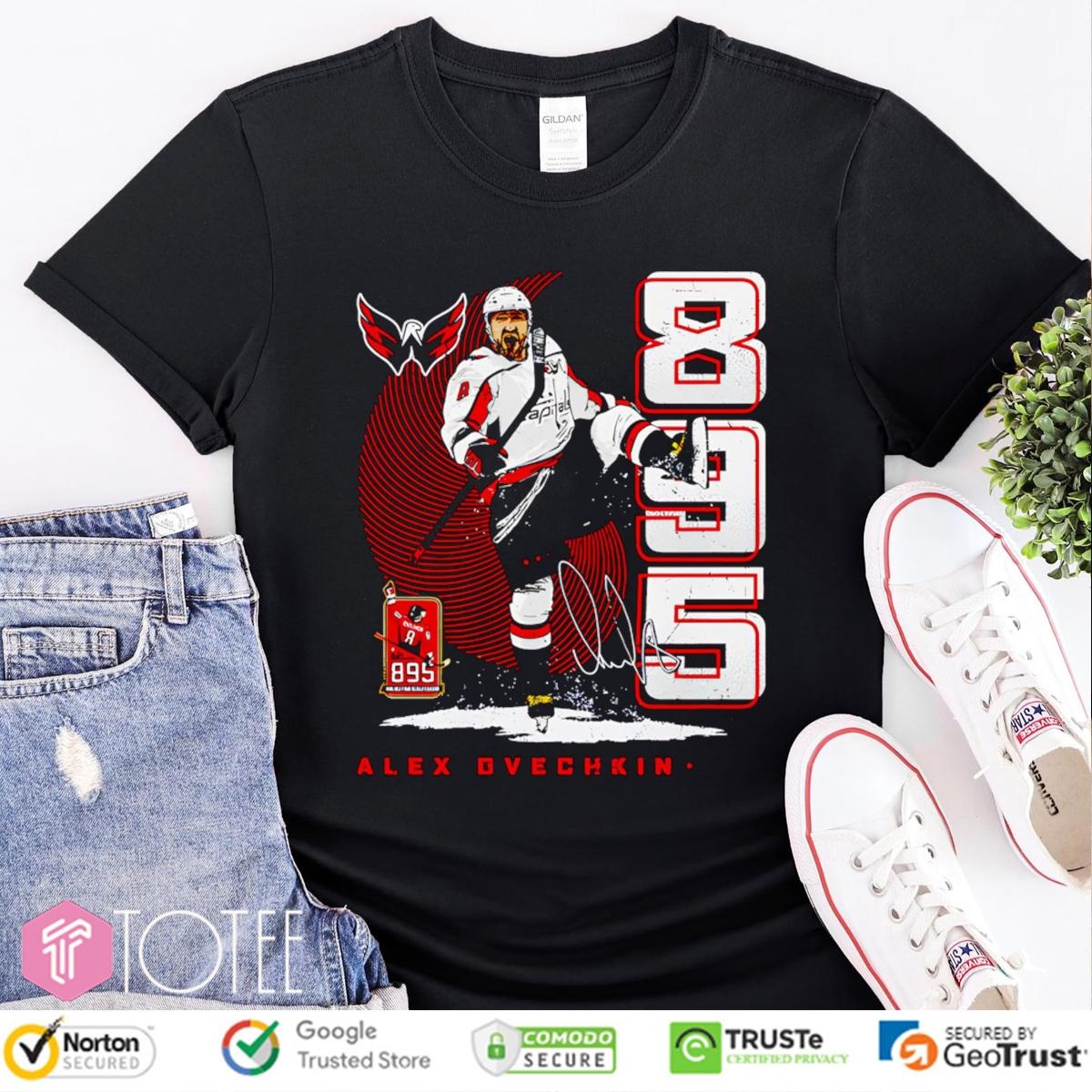 Alex Ovechkin 895 Goals Scorer Washington Capitals Signature T-shirt