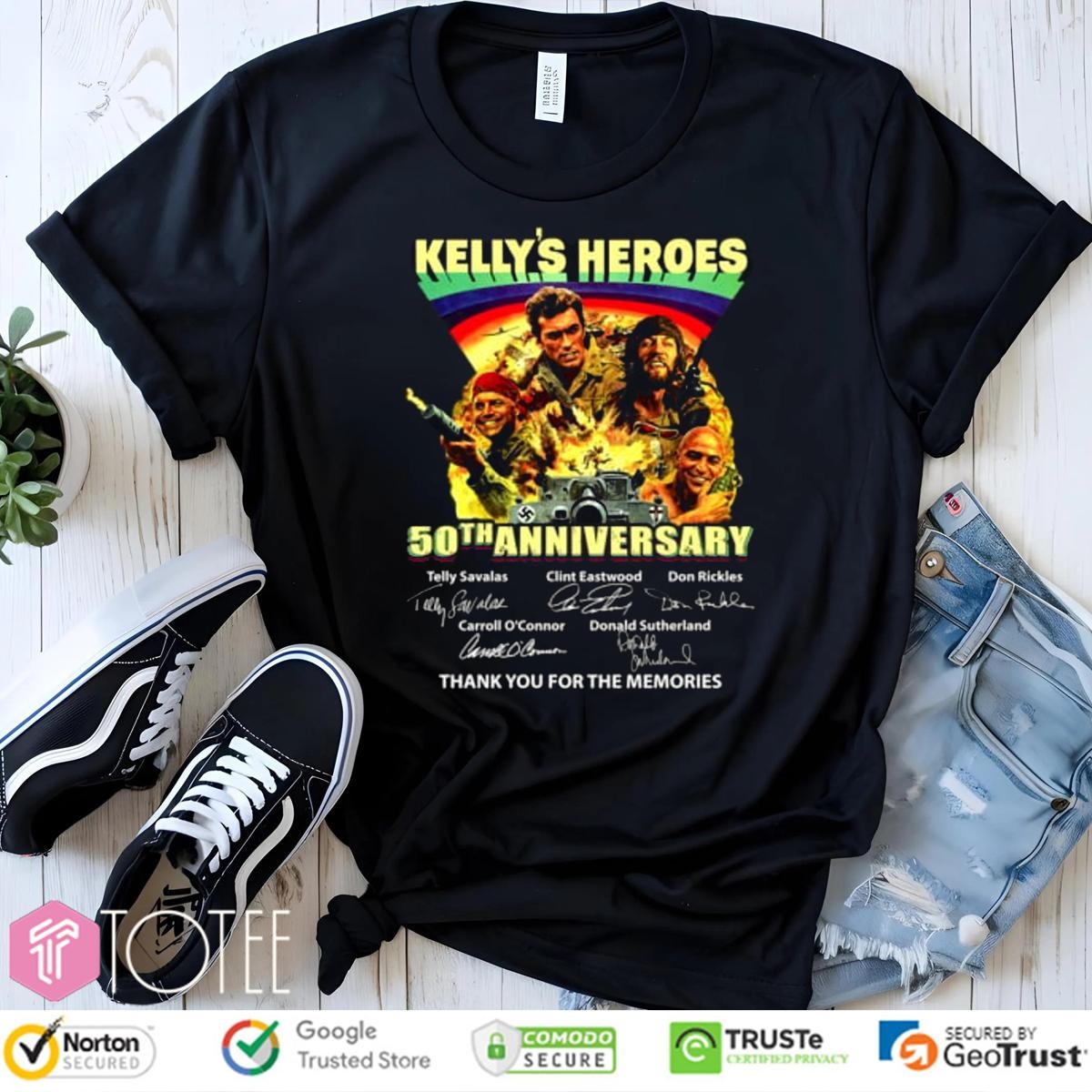 50Th Anniversary Kellys Heroes Signatures T-shirt