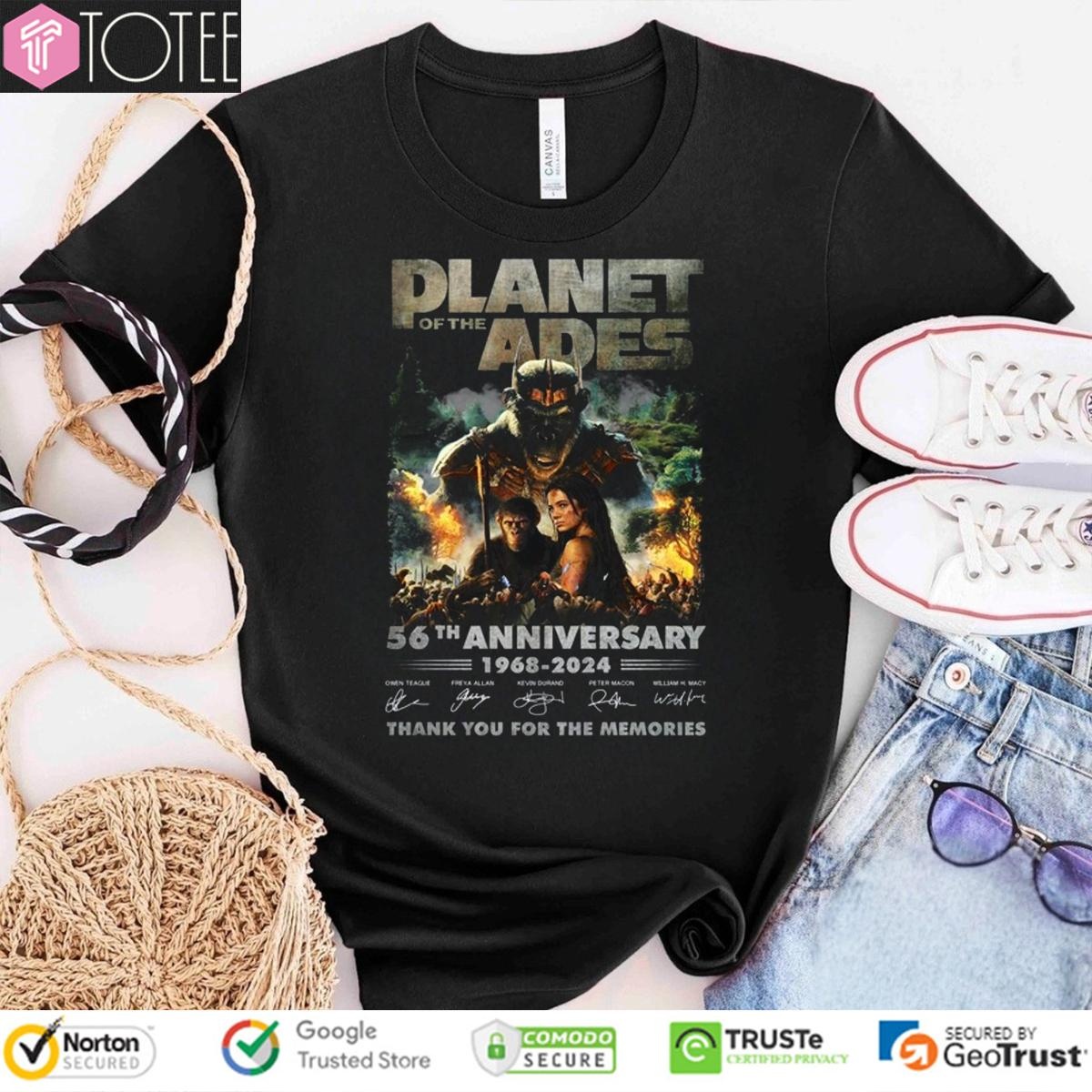 56Th Anniversary 1968-2024 Planet Of The Apes Signatures T-shirt