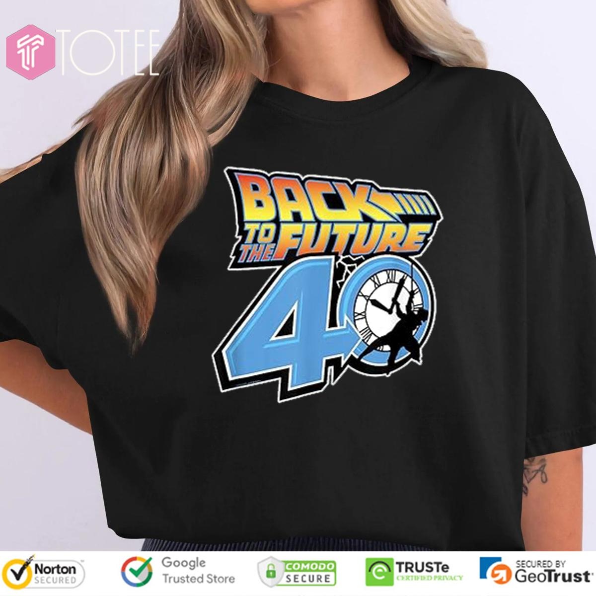 Back To The Future 40 Years Logo T-shirt