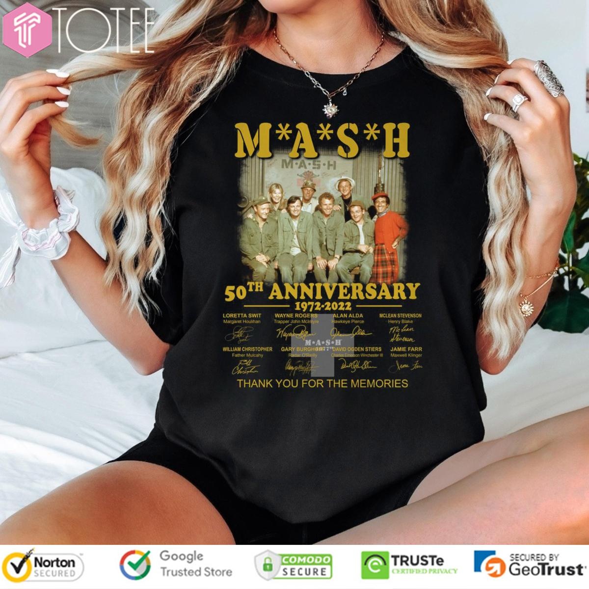 Mash 50Th Anniversary 1972 2022 Thank You For The Memories Signatures T-shirt