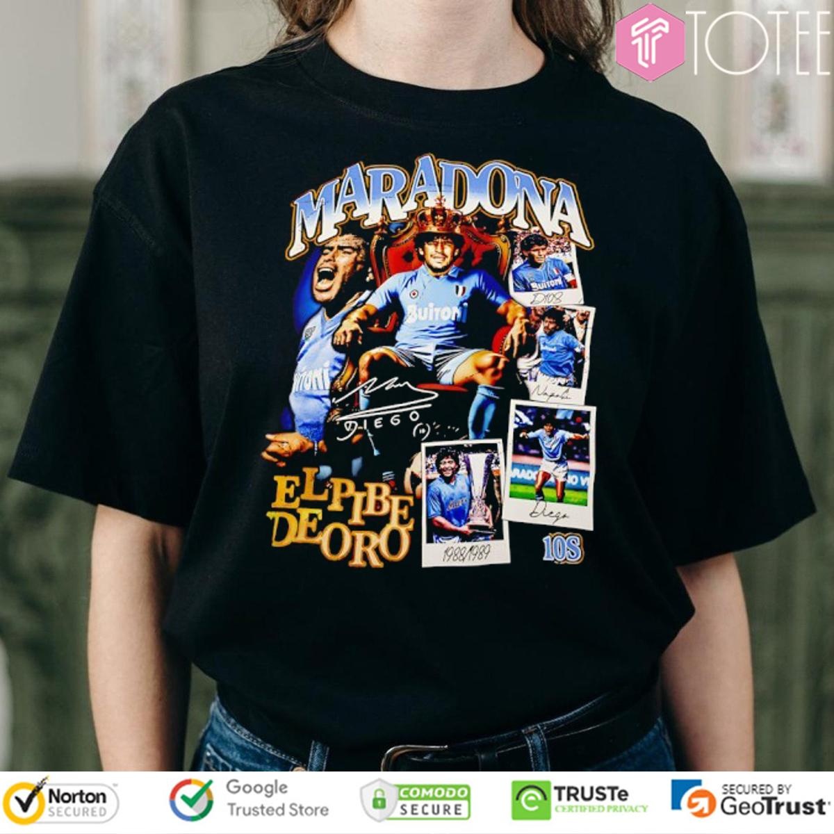 Maradona El Pibe De Oro Signature Vintage Bootleg T-shirt